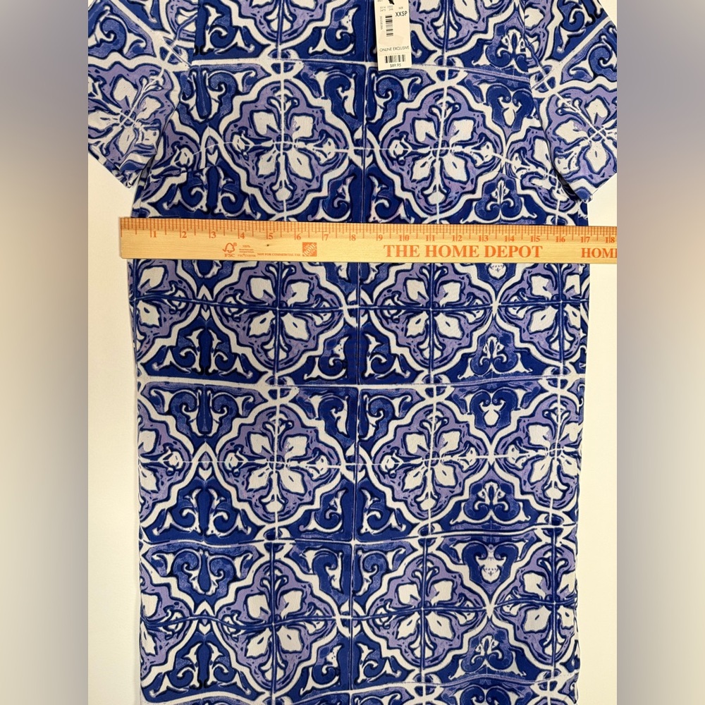 NWT The‎ Limited Blue and White Tile-Print Mini Dress - Picture 3 of 11